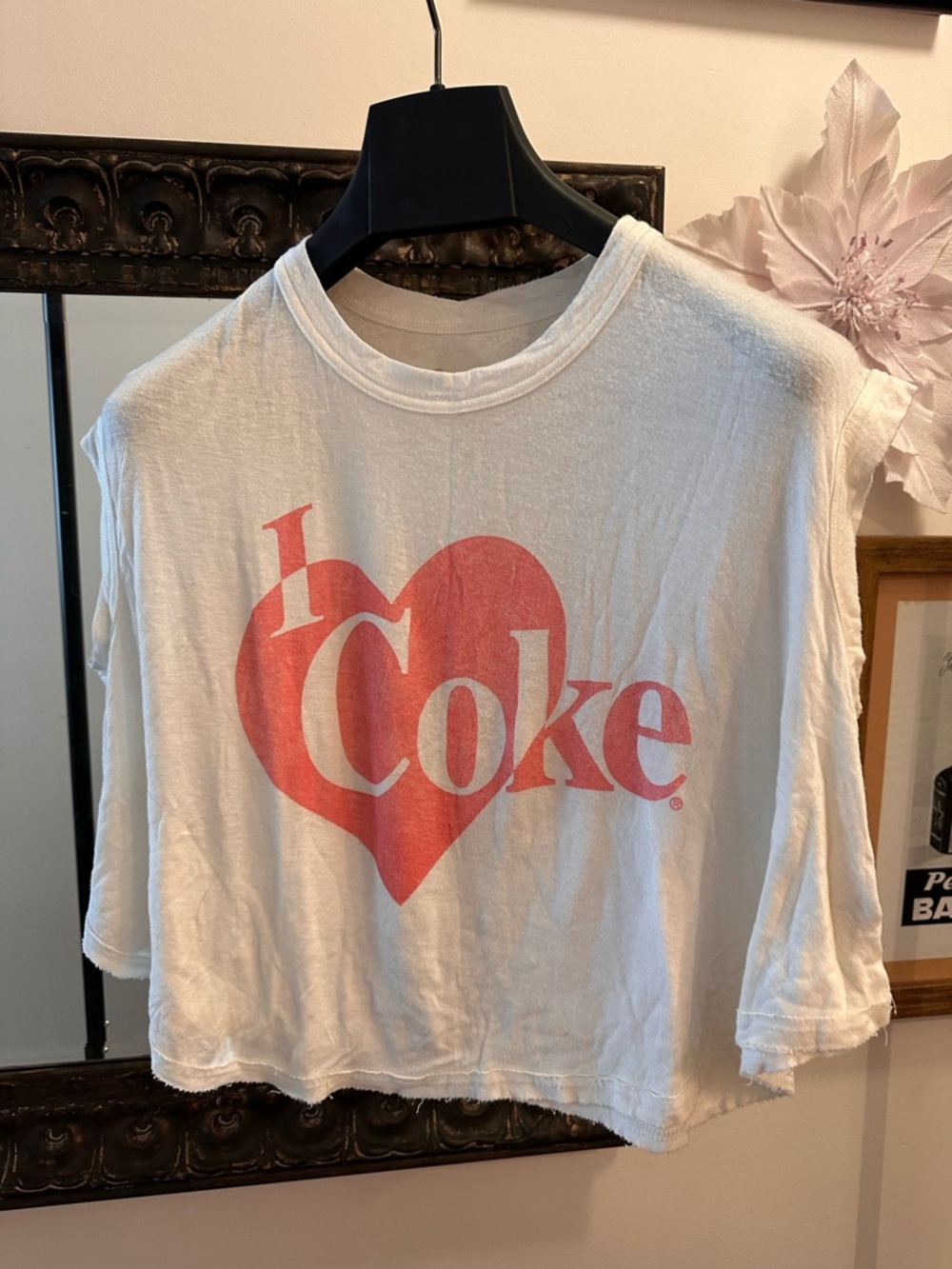 White 'I Coke' Graphic Crop Top